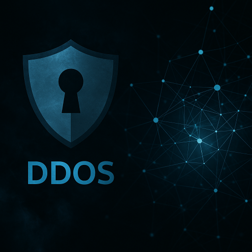 Темний дата-центр із серверними стійками як символ захисту від DDoS-атак